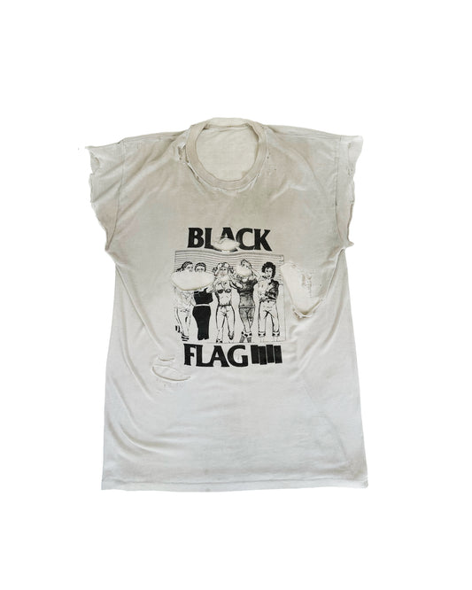 VINTAGE BLACK FLAG THRASHED TANK TOP