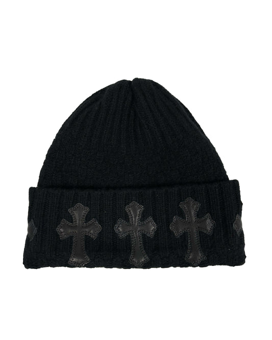 FLOODED BLACK CROSS BED HEAD BEANIE