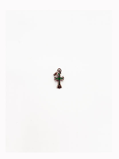Chrome Hearts Sterling Silver Emerald Baby Fat Gem Stone Pendant