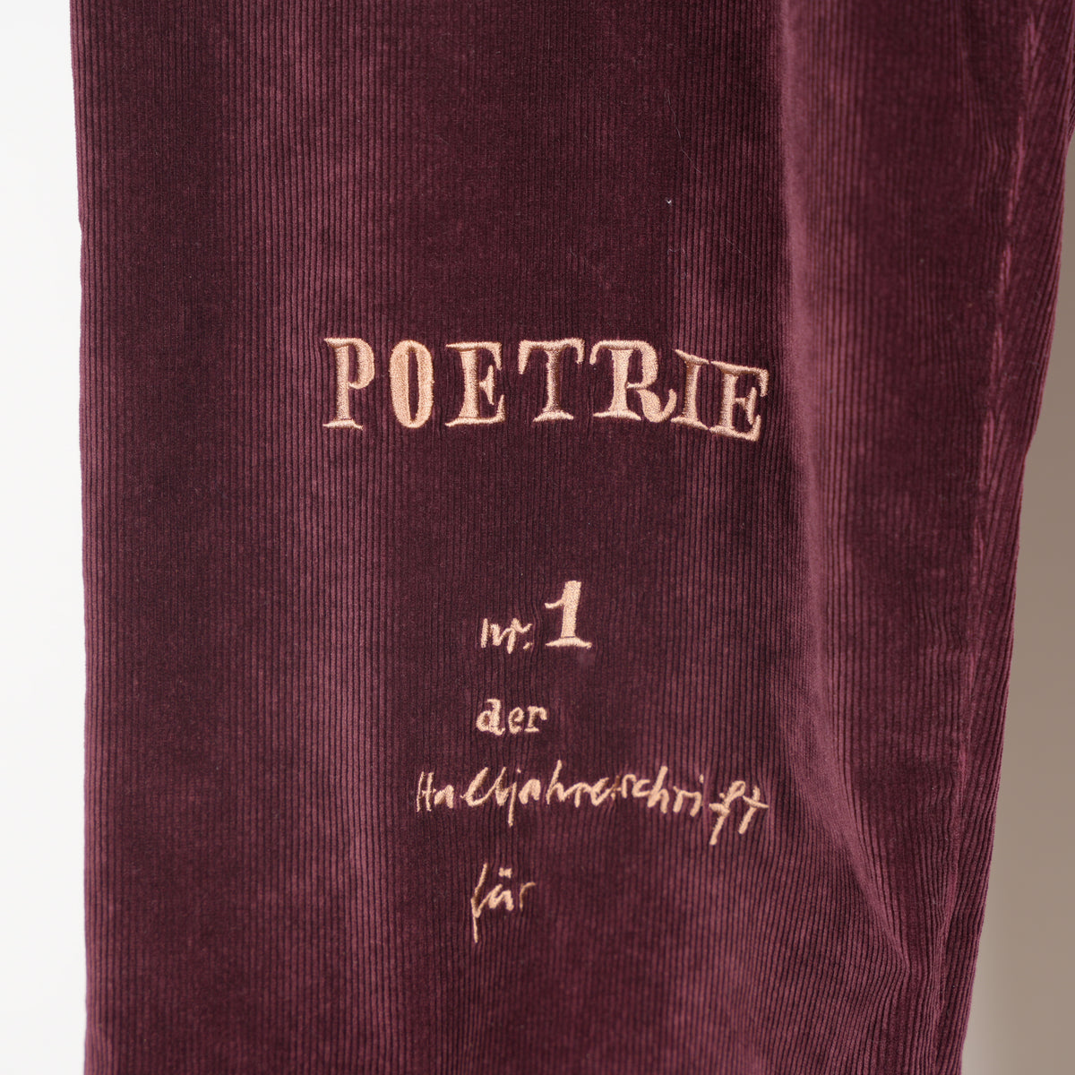 ENFANTS RICHES DÉPRIMÉS ERD BURGUNDY POESIE CORDUROY LOOSE TROUSERS
