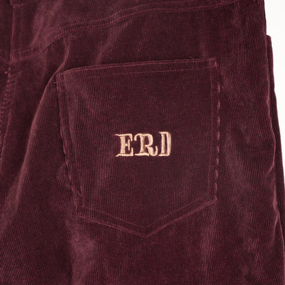 ENFANTS RICHES DÉPRIMÉS ERD BURGUNDY POESIE CORDUROY LOOSE TROUSERS