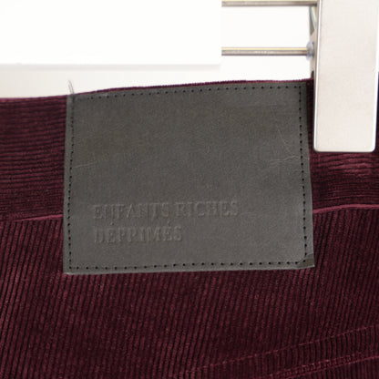 ENFANTS RICHES DÉPRIMÉS ERD BURGUNDY POESIE CORDUROY LOOSE TROUSERS