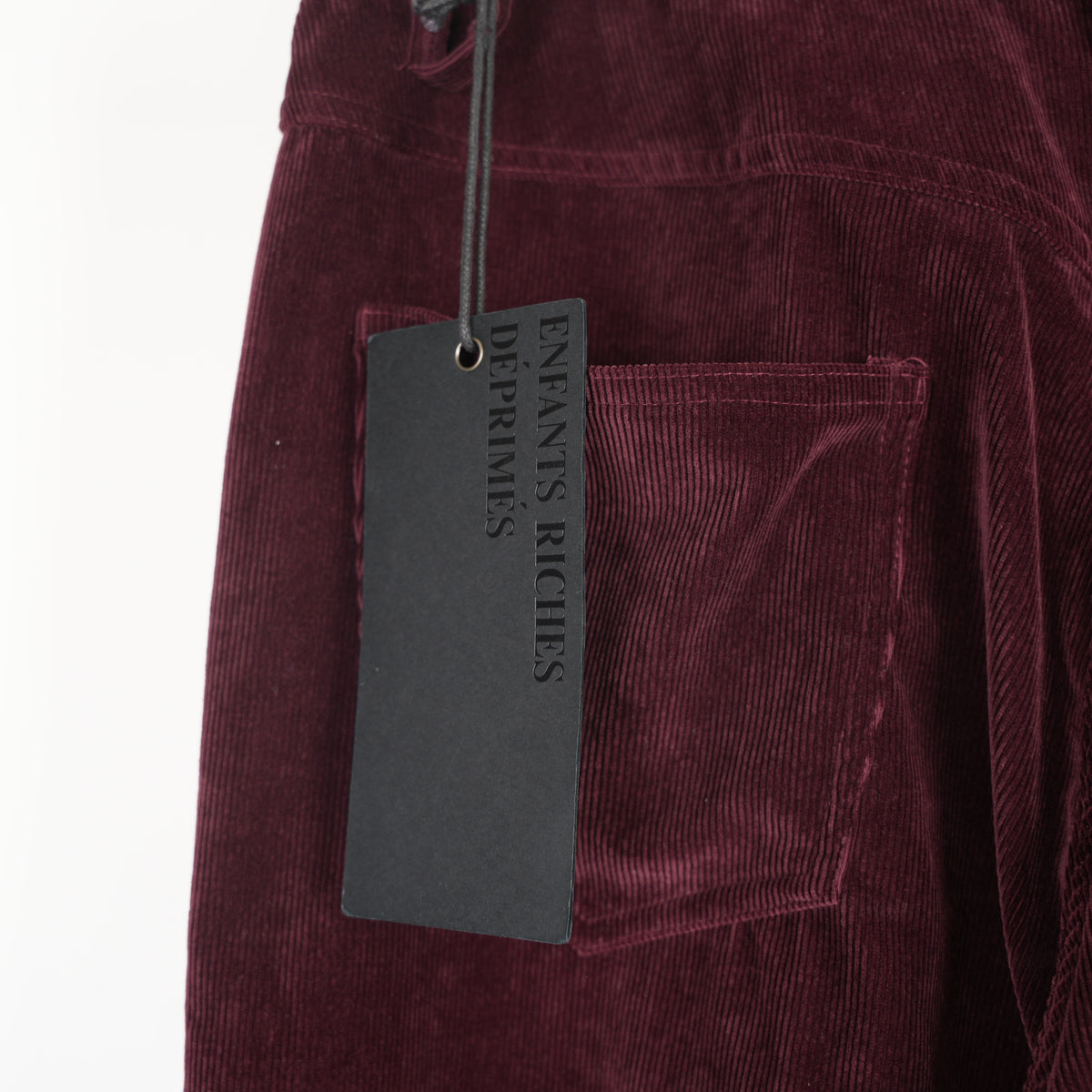 ENFANTS RICHES DÉPRIMÉS ERD BURGUNDY POESIE CORDUROY LOOSE TROUSERS