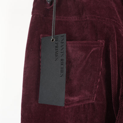 ENFANTS RICHES DÉPRIMÉS ERD BURGUNDY POESIE CORDUROY LOOSE TROUSERS