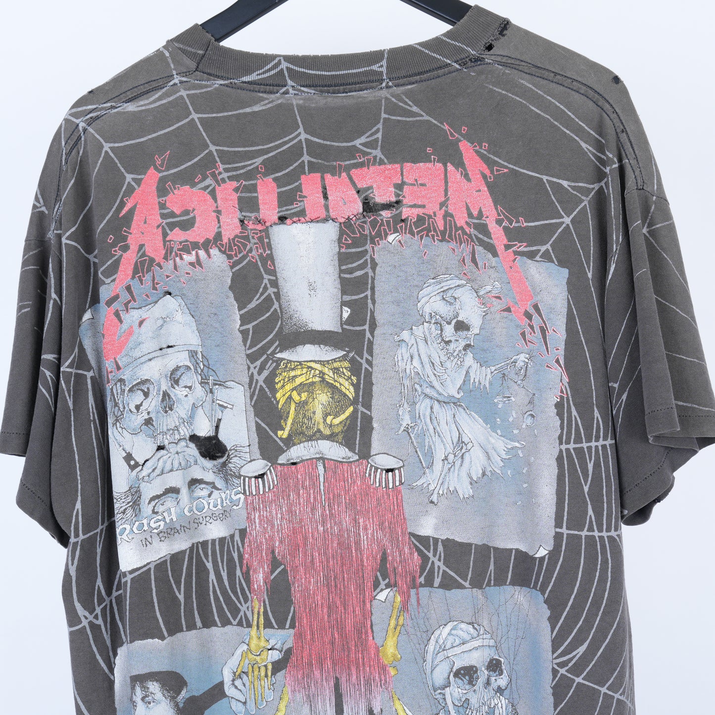 VINTAGE THRASHED FADED METALLICA RING MASTER AOP TEE