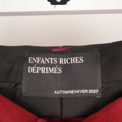 ENFANTS RICHES DÉPRIMÉS ERD RED PLEATED WOOL PANTS