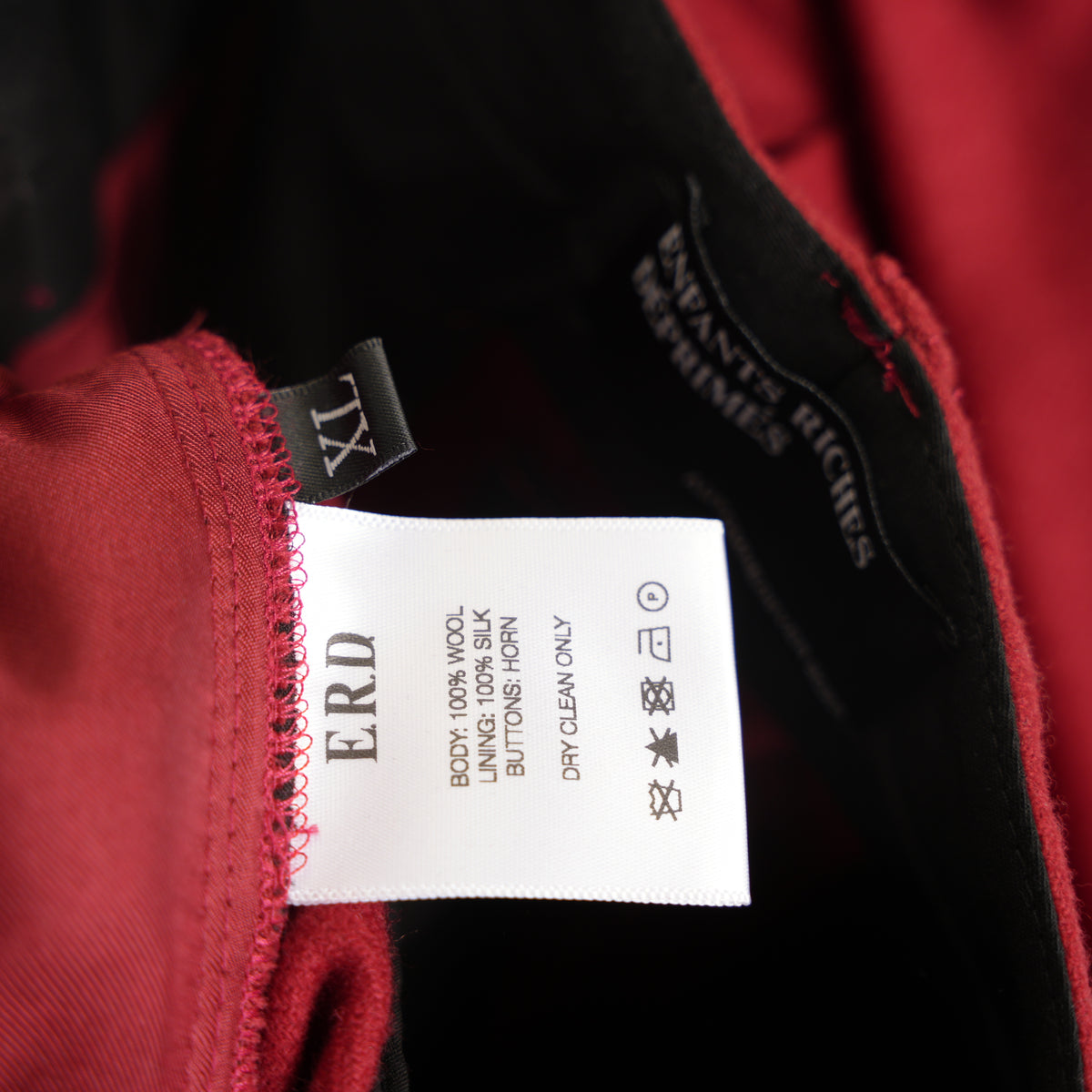 ENFANTS RICHES DÉPRIMÉS ERD RED PLEATED WOOL PANTS