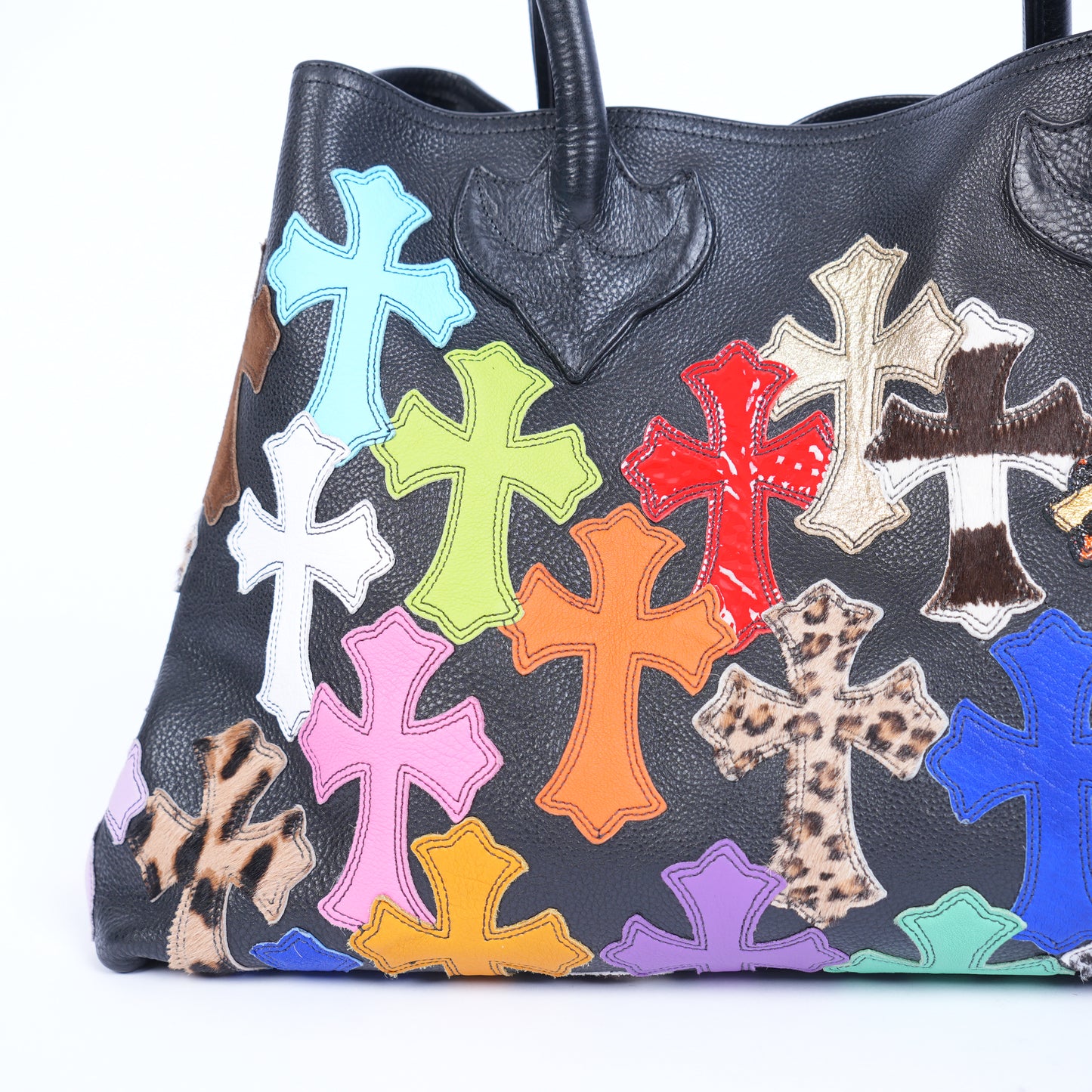 CHROME HEARTS MULTICOLOR CROSS PATCH TOTE BAG