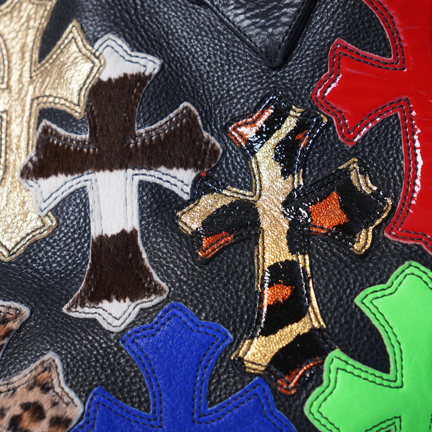 CHROME HEARTS MULTICOLOR CROSS PATCH TOTE BAG