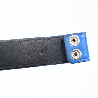 CHROME HEARTS BLUE LEATHER BELT STRAP