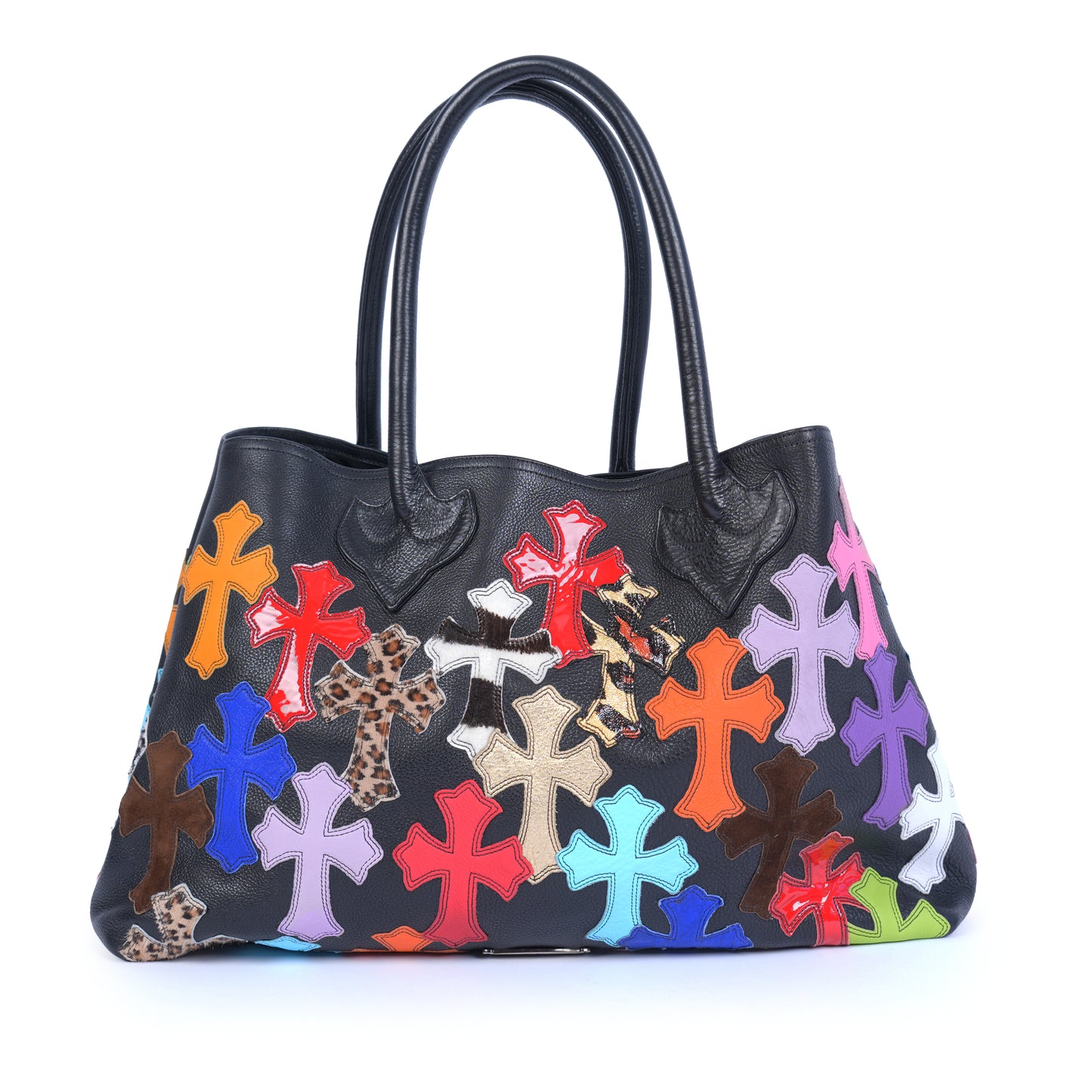 CHROME HEARTS MULTICOLOR CROSS PATCH TOTE BAG