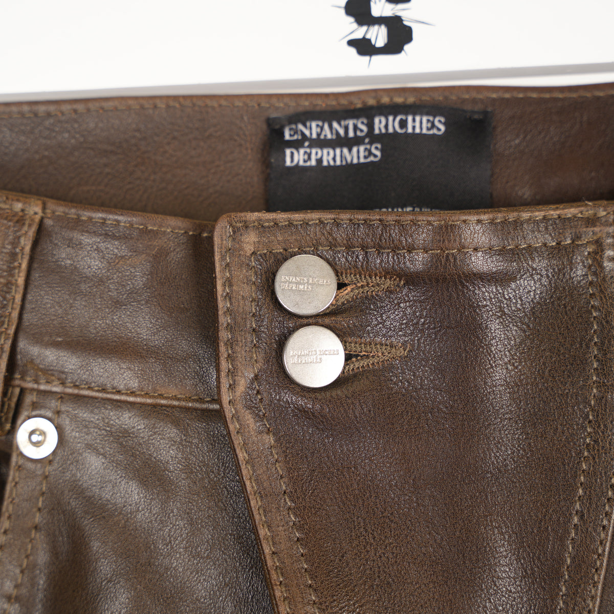 ENFANTS RICHES DÉPRIMÉS ERD BROWN LEATHER PANTS
