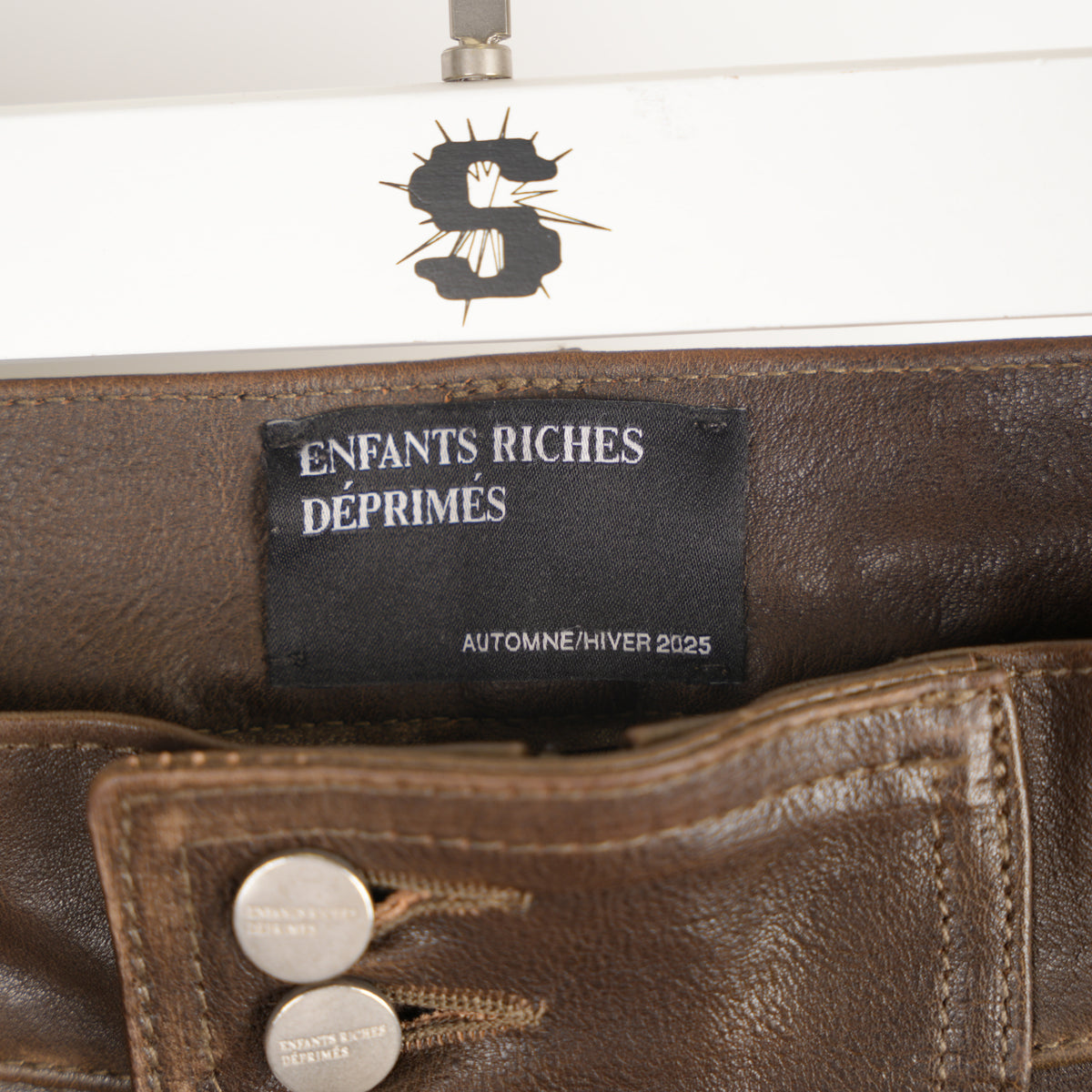 ENFANTS RICHES DÉPRIMÉS ERD BROWN LEATHER PANTS