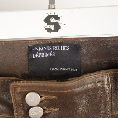 ENFANTS RICHES DÉPRIMÉS ERD BROWN LEATHER PANTS