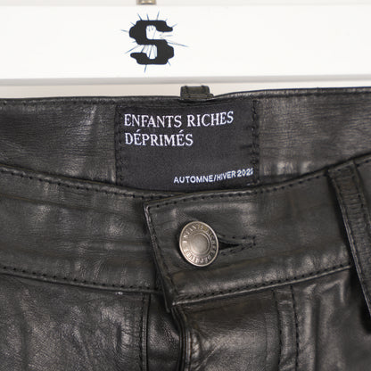 ENFANTS RICHES DÉPRIMÉS ERD BLACK LEATHER DOUBLE KNEE PANTS