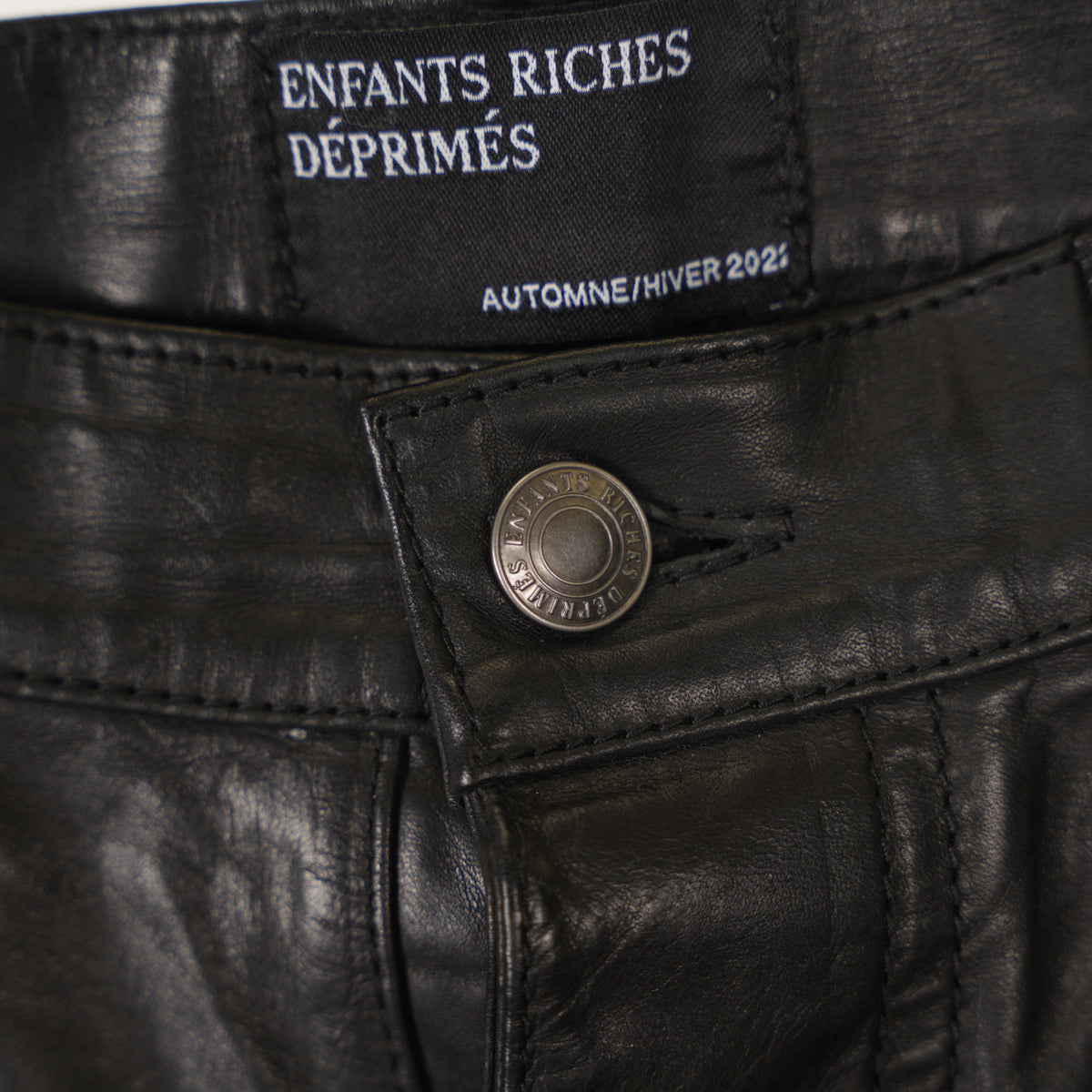ENFANTS RICHES DÉPRIMÉS ERD BLACK LEATHER DOUBLE KNEE PANTS