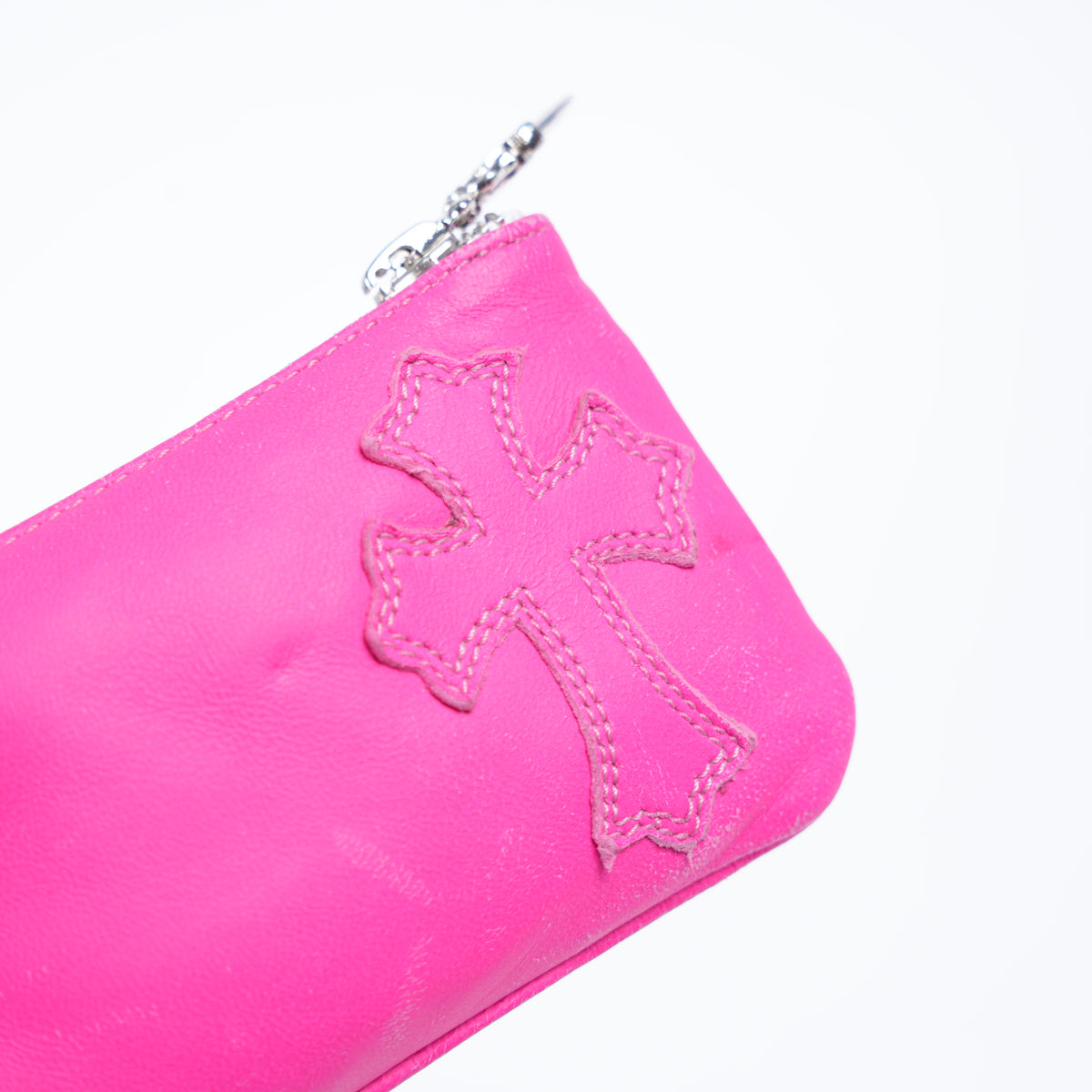 CHROME HEARTS NEON PINK CROSS PATCH COIN PURSE