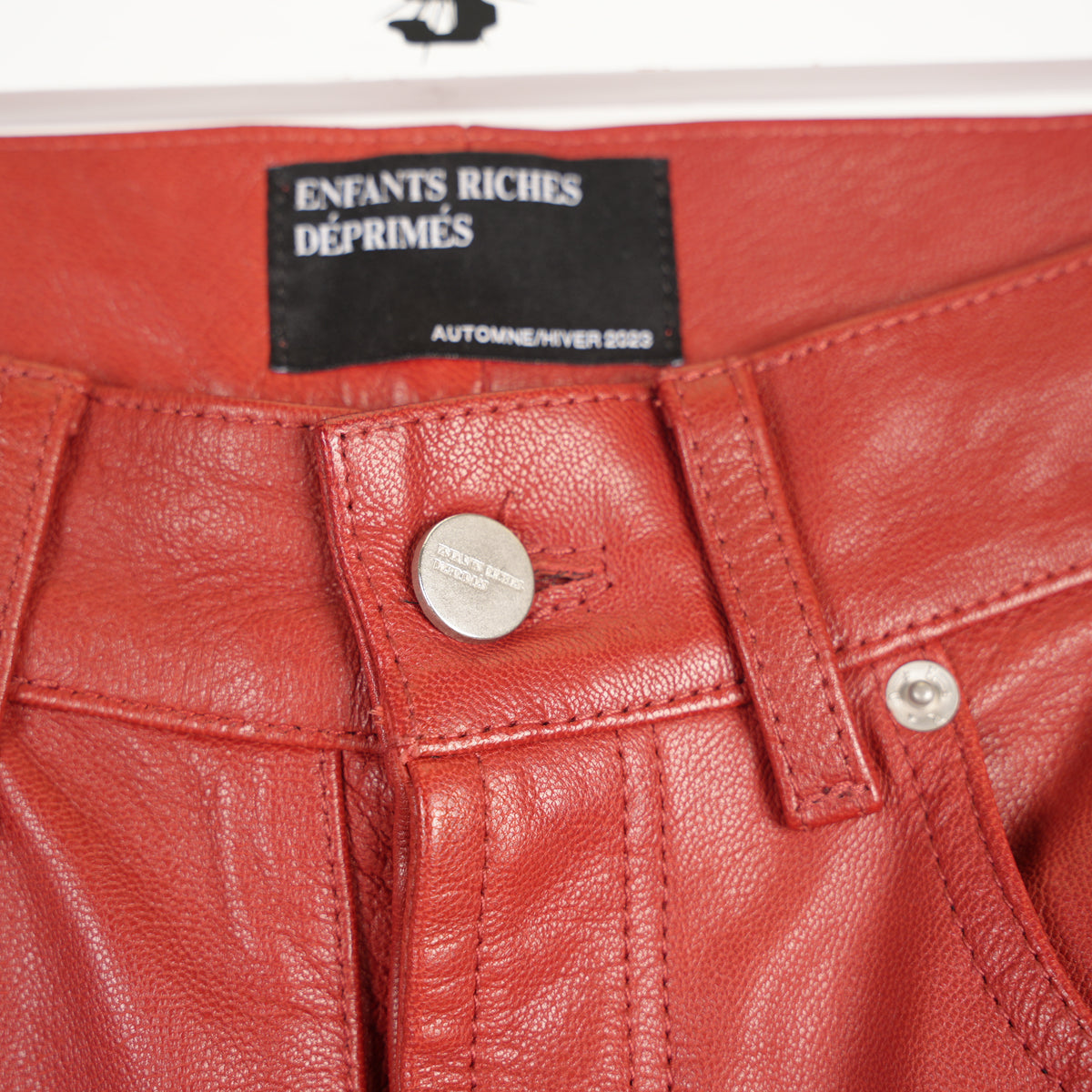 ENFANTS RICHES DÉPRIMÉS ERD RED FLARED LEATHER PANTS