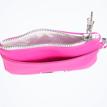 CHROME HEARTS NEON PINK CROSS PATCH COIN PURSE