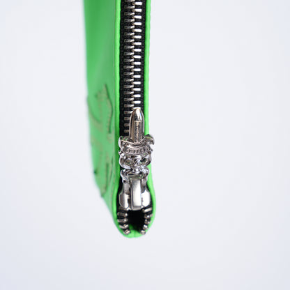 CHROME HEARTS NEON GREEN CROSS PATCH COIN PURSE