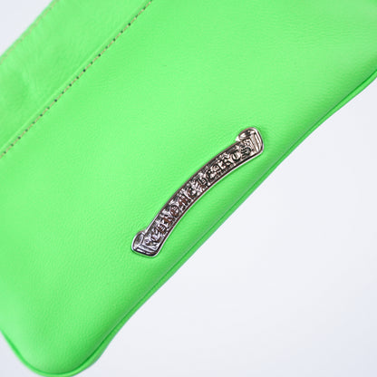 CHROME HEARTS NEON GREEN CROSS PATCH COIN PURSE