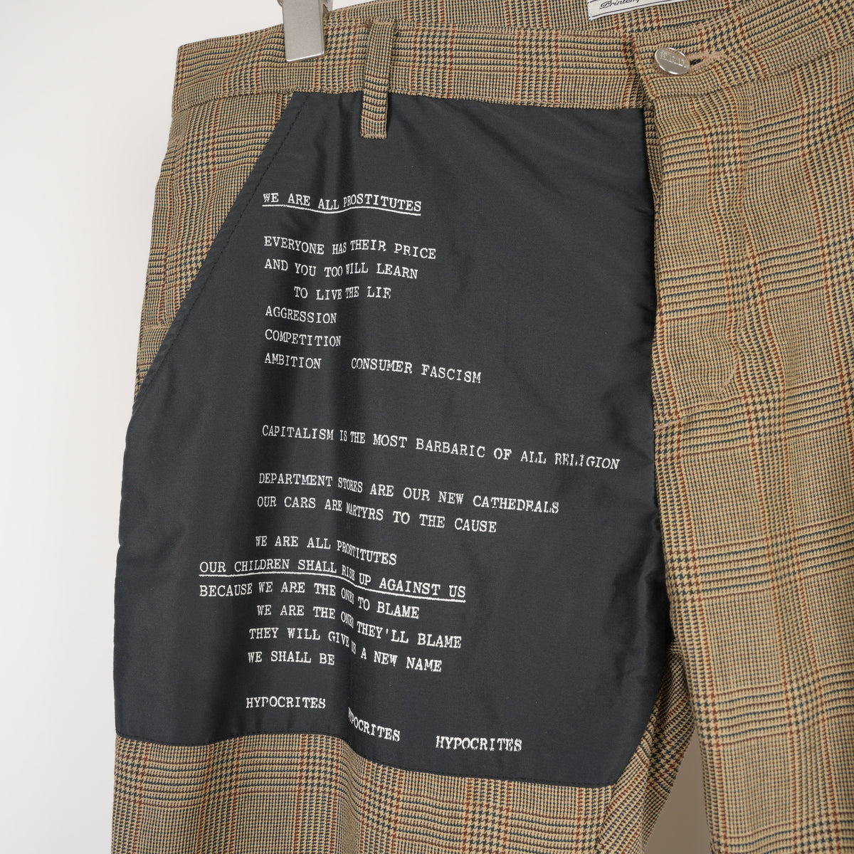 ENFANTS RICHES DÉPRIMÉS ERD CHECK CONTRAST PATCH PANTS
