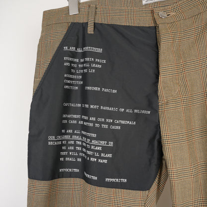 ENFANTS RICHES DÉPRIMÉS ERD CHECK CONTRAST PATCH PANTS