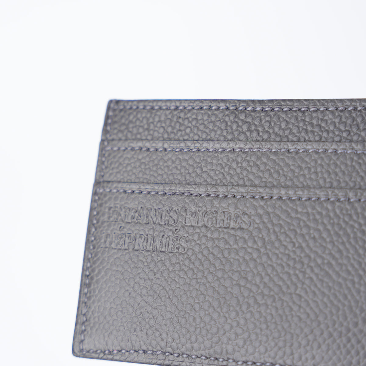 ERD ENFANTS RICHES DÉPRIMÉS GREY LEATHER DEBOSSED LOGO CARDHOLDER