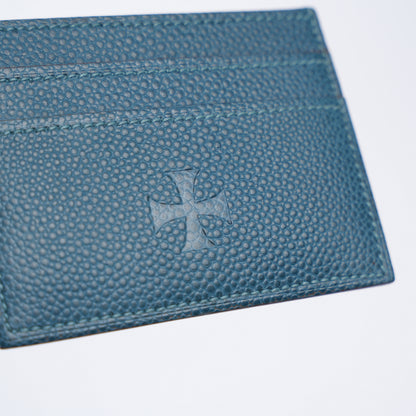 ERD BLUE LEATHER DEBOSSED LOGO CARDHOLDER