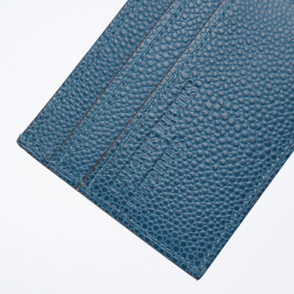 ERD BLUE LEATHER DEBOSSED LOGO CARDHOLDER