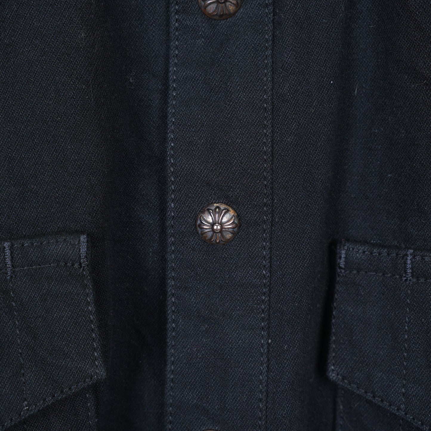 CHROME HEARTS BLACK CROSS DENIM JACKET