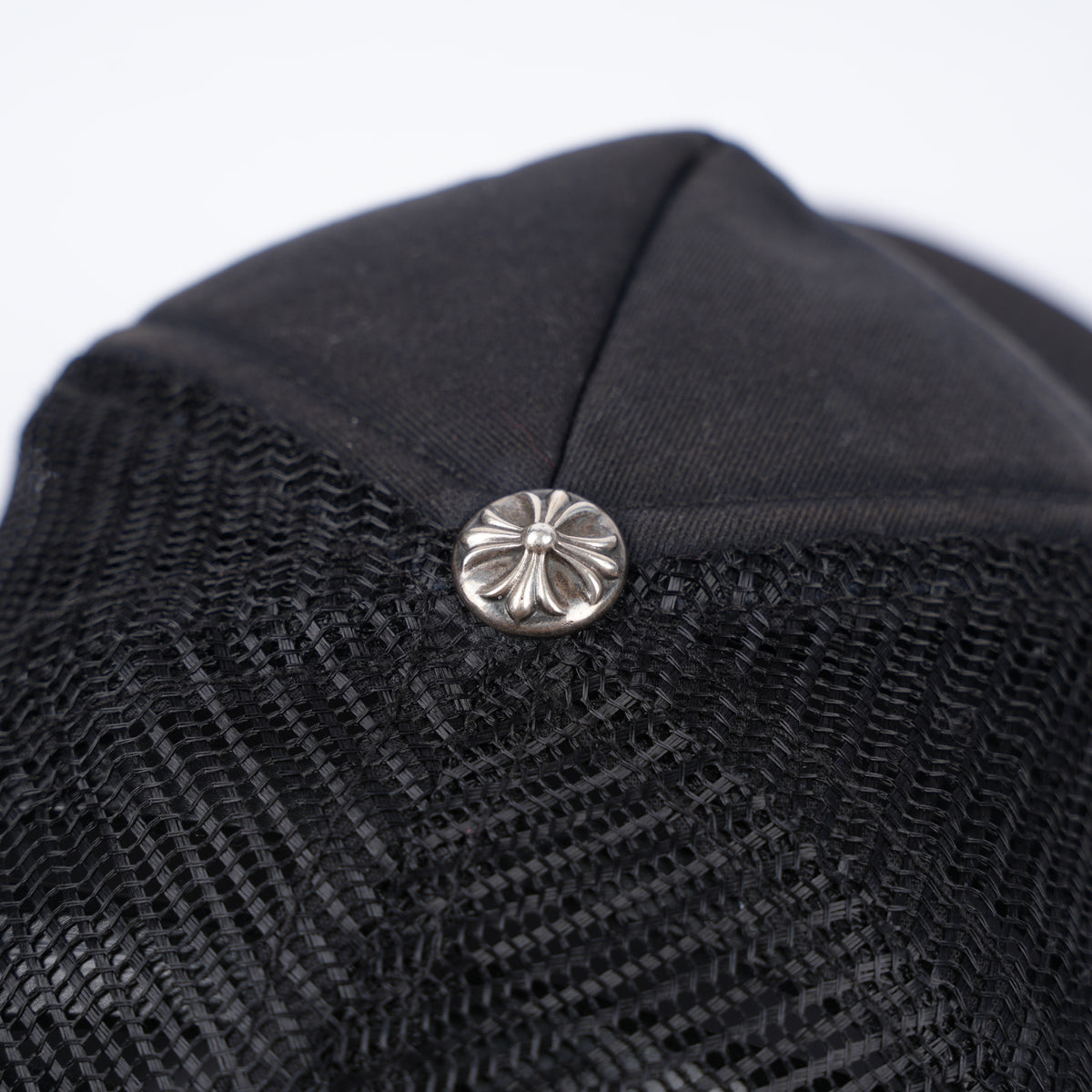 CHROME HEARTS VINTAGE WHITE FUCK LAMB LEATHER PATCH HAT