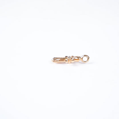 CHROME HEARTS EMERALD TINY CROSS 22K GOLD PENDANT