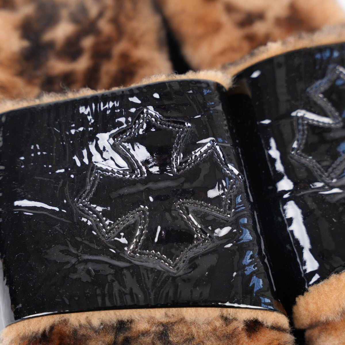 CHROME HEARTS SLIP N’ SLIDE LEOPARD PLATFORM SLIDES