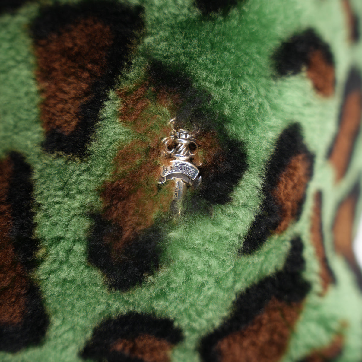 CHROME HEARTS GREEN LEOPARD PONY HAIR VIV BAG