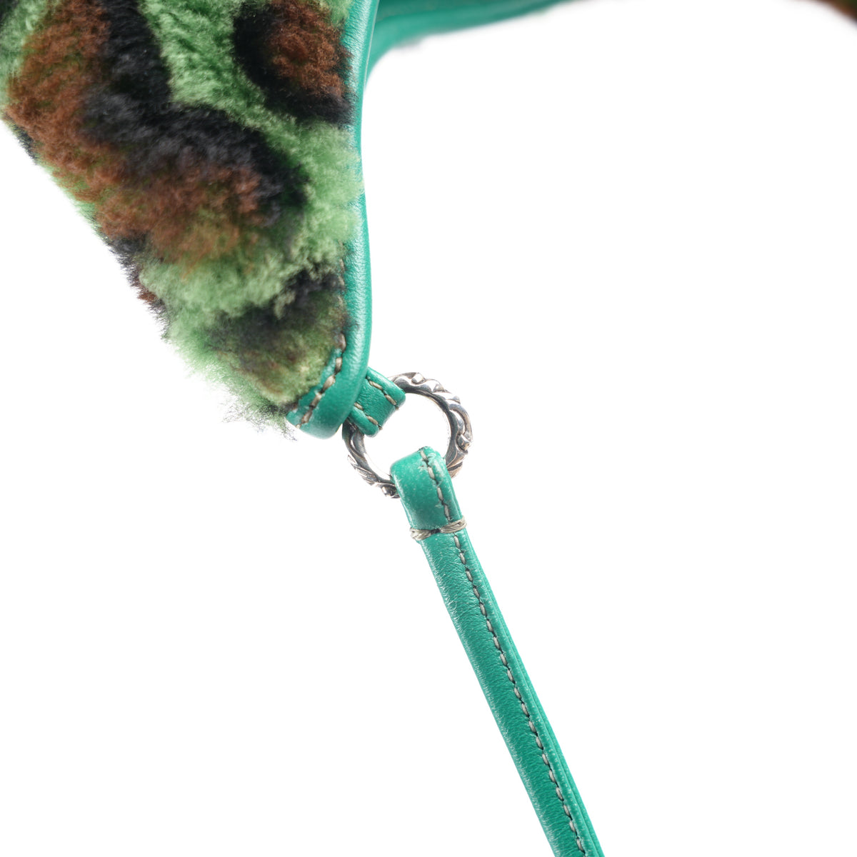 CHROME HEARTS GREEN LEOPARD PONY HAIR VIV BAG