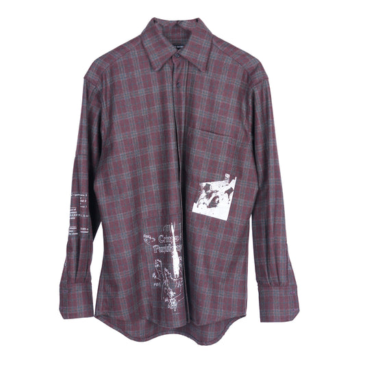 ERD MR. PORTER EXCLUSIVE CRIME & PUNISHMENT BURGUNDY ASSEMBLAGE FLANNEL