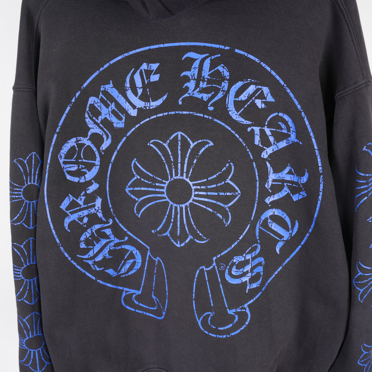 CHROME HEARTS RARE VINTAGE THERMAL BLUE HORSE SHOE ZIP UP HOODIE