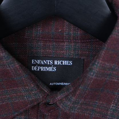 ERD MR. PORTER EXCLUSIVE CRIME & PUNISHMENT BURGUNDY ASSEMBLAGE FLANNEL