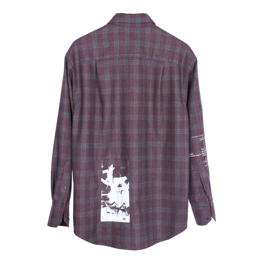 ERD MR. PORTER EXCLUSIVE CRIME & PUNISHMENT BURGUNDY ASSEMBLAGE FLANNEL