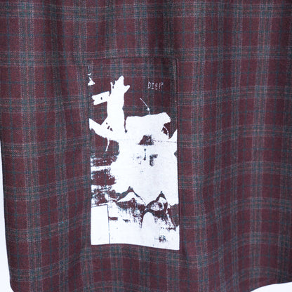 ERD MR. PORTER EXCLUSIVE CRIME & PUNISHMENT BURGUNDY ASSEMBLAGE FLANNEL