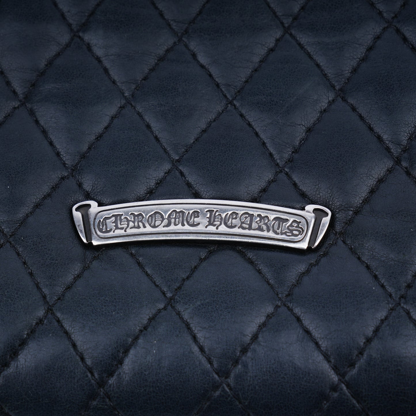 CHROME HEARTS PATINA PLUSS CROSS QUILTED LEATHER SNAP WALLET