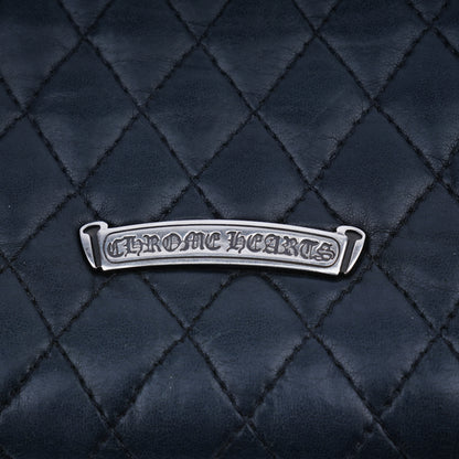 CHROME HEARTS PATINA PLUSS CROSS QUILTED LEATHER SNAP WALLET