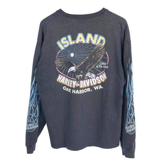 HARLEY DAVIDSON FADED BLUE FLAME LONG SLEEVE T-SHIRT