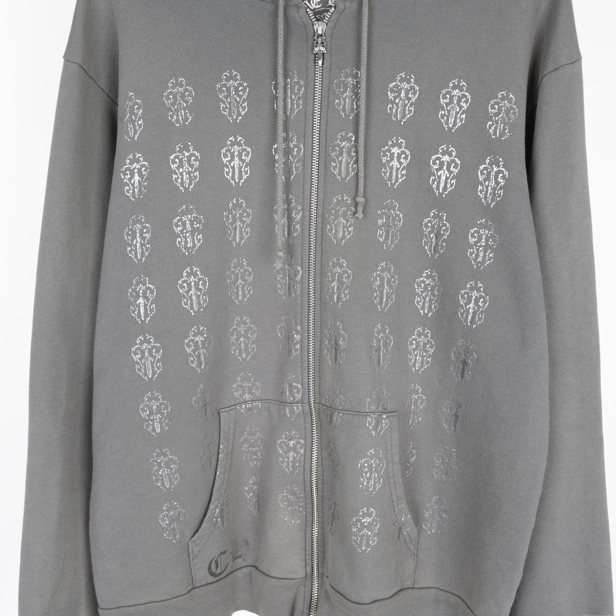 CHROME HEARTS VINTAGE FADED VINE DAGGER PRINT ZIP UP