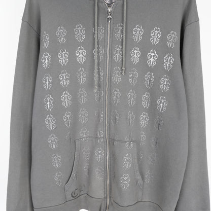 CHROME HEARTS VINTAGE FADED VINE DAGGER PRINT ZIP UP