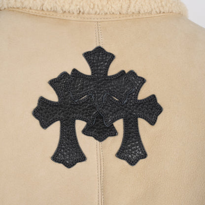 CHROME HEARTS 1 OF 1 CROSS PATCH SHEARLING JACKET