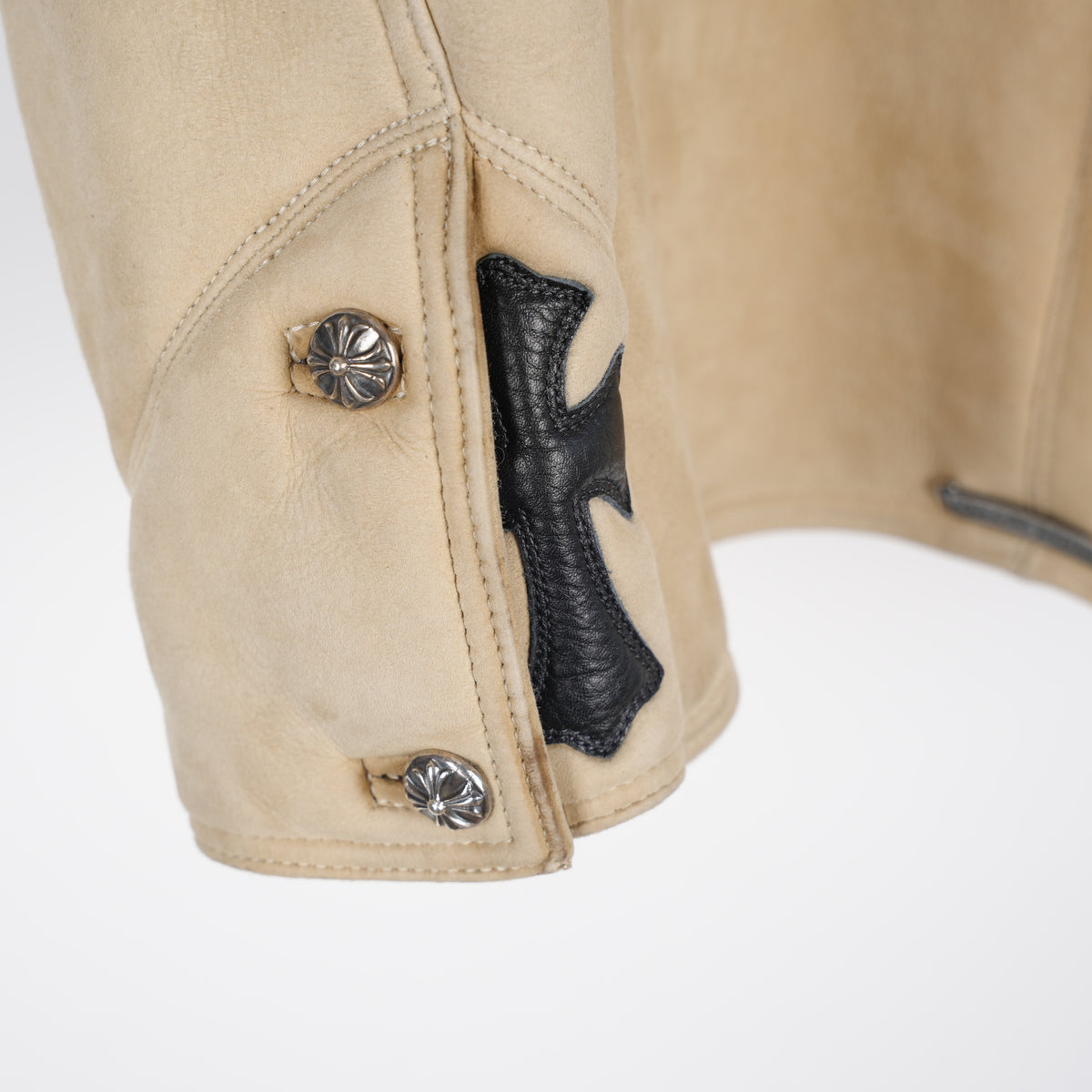 CHROME HEARTS 1 OF 1 CROSS PATCH SHEARLING JACKET