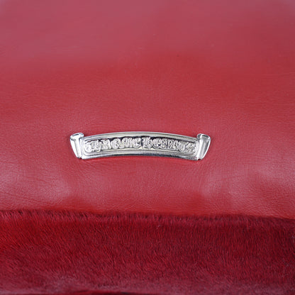 CHROME HEARTS RED MINI PONYHAIR HEART BACKPACK