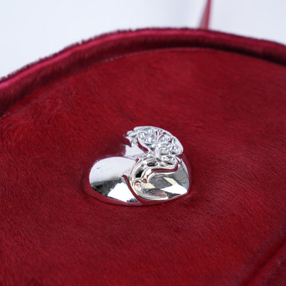 CHROME HEARTS RED MINI PONYHAIR HEART BACKPACK